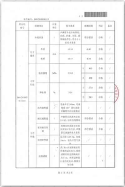 沧州出厂检测报告